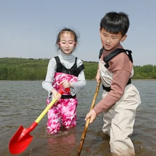 

Kids Adjustable Chest Waders, Waterproof Fishing Waders with Wading Boots for Children