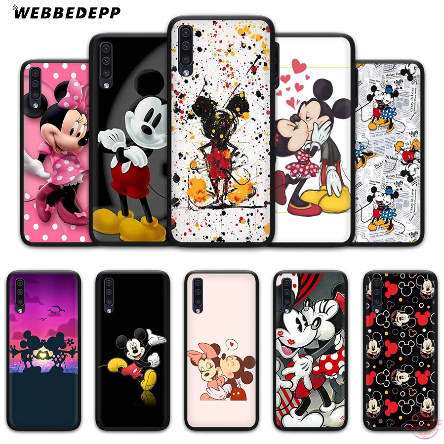 

WEBBEDEPP Beauty Beast Kissing Mickey Minnie Mouse Soft Case for Samsung A50s A40s A30s A20s A10s A60 A70 M10 M20 M30 M40 Cases