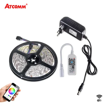 

5M 5050 RGBW RGBWW WIFI LED Strip Light 60LEDs/M Flexible Fita Led Tape WIFI Wireless Remote Controller 12V 3A Power Supply