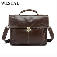 WESTAL Genuinos Hombres Bolsas de Cuero Bolsos de negocio de La Moda masculina de Los Hombres Maletines Cartera Del Ordenador Portátil bolsos de hombro del Totalizador de crossbody
