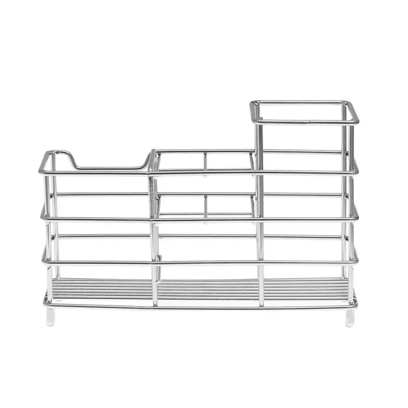 

1pc Toothbrush Holder Punch-free Creative Grid Stainless Steel Toothpaste Stand Bathroom Storage Rack Organizer for Home Hotel