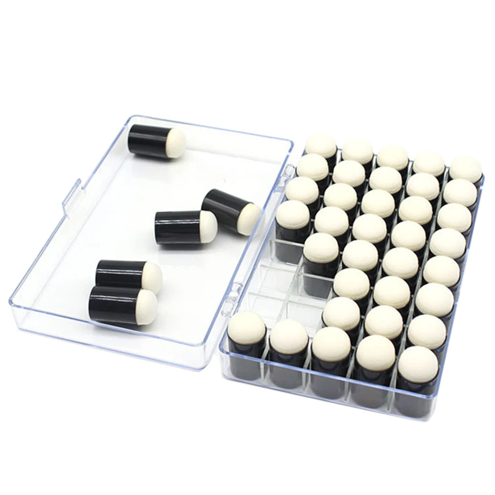 

40pcs Kids DIY Craft With Box Ink Pad Finger Stamping Handmade Tool Multifunctional Sponge Daubers Paint Scrapbooking