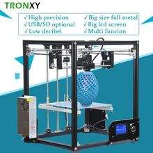 Новинка 2017 upgarded алюминиевый куб 3D комплекты принтера tronxy X5 металлический экструзии Высокая точность принтеры ЖК-дисплей большой размер печати