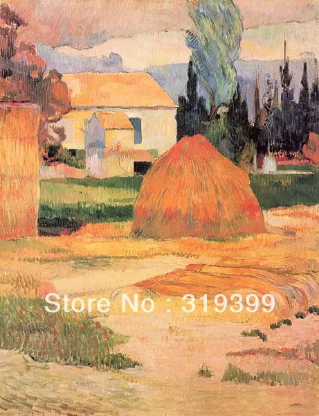 

100% handmade Paul Gauguin Oil Painting Reproduction on Linen canvas,Landscape Near Arles,Free Fast Ship,Museum Quality