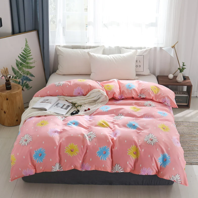 

Home Textile 1pc Pink Flower Duvet Cover 2019 New Quilt Cover with Zipper Twin Full Queen King Size Reactive Prints Bedclothes