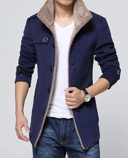 Новая осенне-зимняя мужская куртка средней длины мужское шерстяное пальто наивысшего качества Мужская Верхняя одежда Размер m-xxxl 90 - Цвет: navy