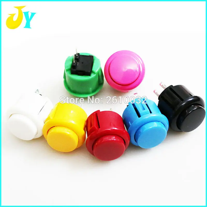 

10 pcs factory price arcade button 24mm Round Push Button Built-in small micro switch for DIY arcade controller jamma mame