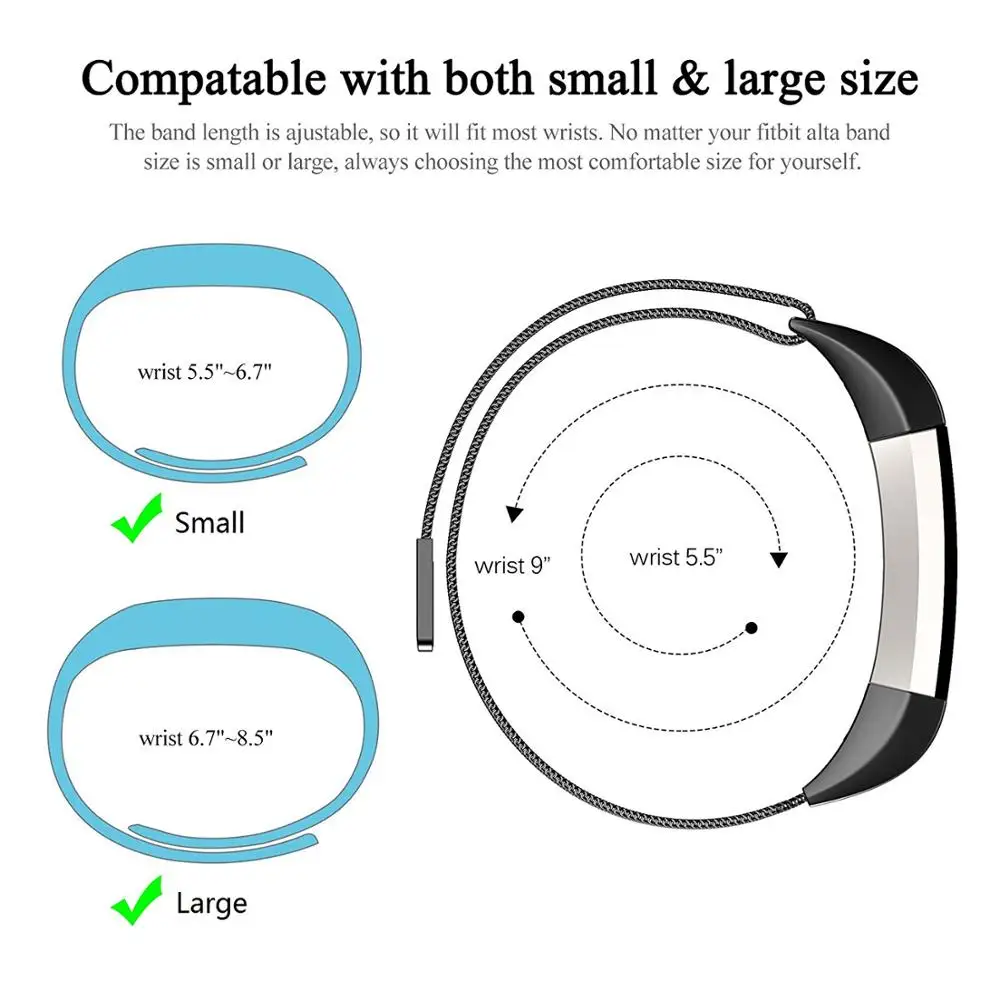 8 цветов ремешок для часов сменный Миланский магнитный ремешок из нержавеющей стали магнитный замок для Fitbit Alta/Alta HR