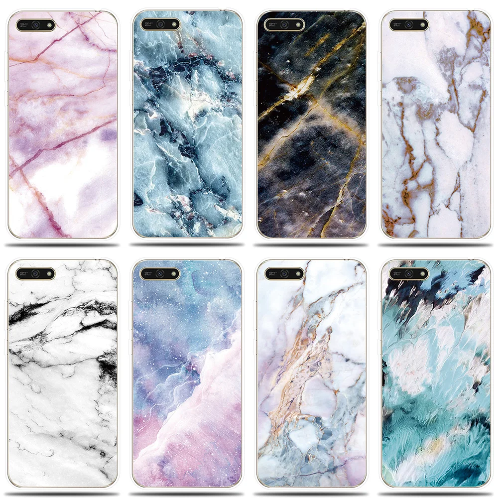

Silicone Case for Huawei Honor 5A 6X 7X 7A 7C 7S 8C 8X Cover Marble Patterned Couqe for Fundas Honor 8 9 10 Lite Phone Case