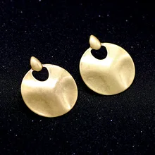 Модные женские Необычные геометрические круглые серьги-гвоздики золотого цвета, массивные Винтажные серьги, ювелирные изделия для свадебной вечеринки, бижутерия