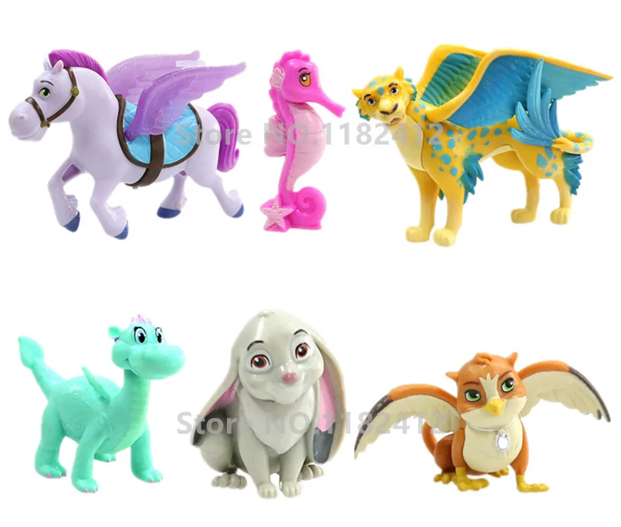 

Princess Sofia The First Figure Toy Play Set of 6 Models Minimus Horse Crackle Clover Rabbit Skylar Griffin Sven Girls Toys Gift