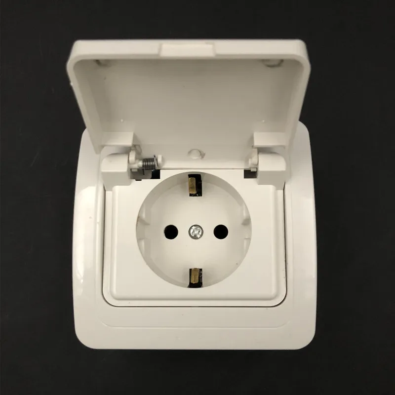 1pcsEuropeanStylePowerOutletWithLidWaterproofOutlet8080mm
