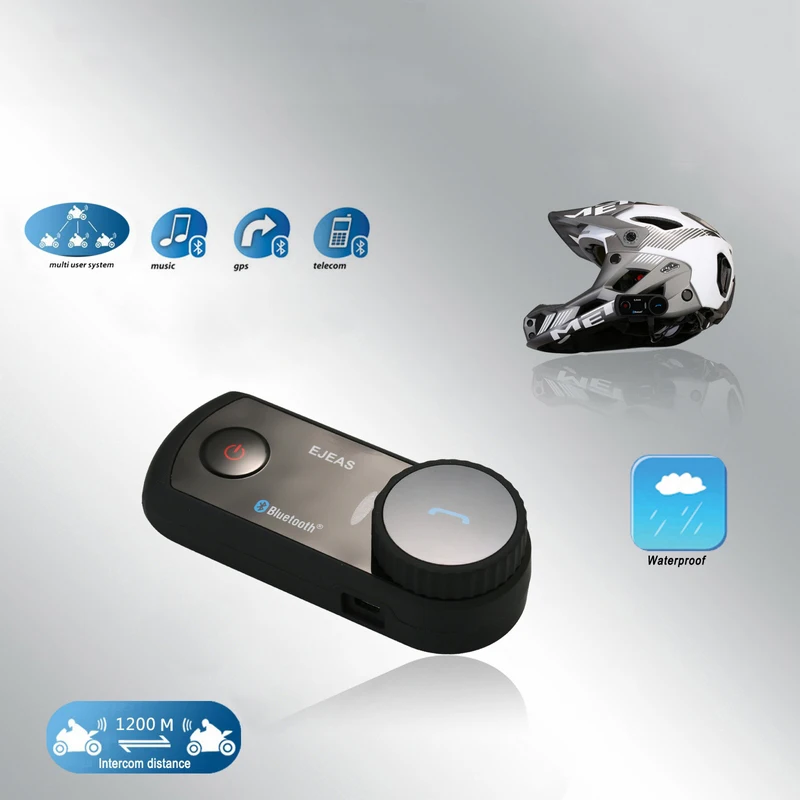 

2 pcs BT Motorcycle Helmet Intercom Bluetooth Interphone Headset 1300m