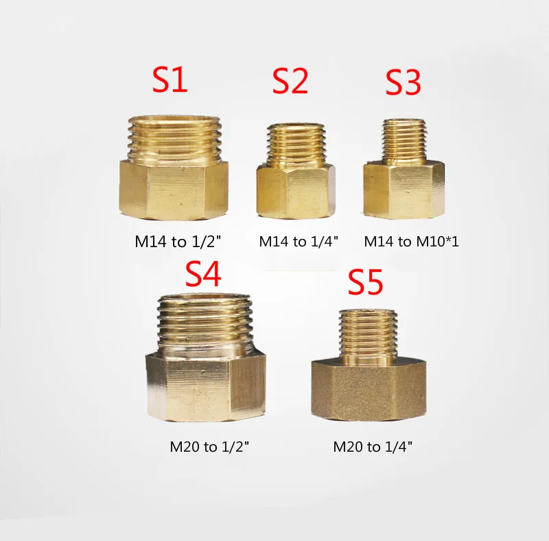 M14 Женский до 1/2 дюйма 1/4 дюйма M10* 1 Мужской манометр фитинги, M20 Женский до 1/2 дюйма 1/4 дюйма мужской Манометр адаптер