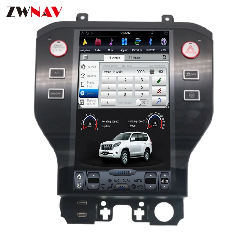Clearance ZWNVA Tesla style Screen Newest Android 7.1 Car DVD Player GPS Navigation Radio Screen For Ford Mustang MK6 2015 2016 2017 5
