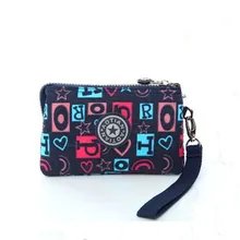 2017 Nuevas Mujeres Famosas de Diseño Patrones de Impresión Linda Carpeta de la Señora Casual Cremallera Del Embrague Carteras de Nylon Barato Precio del Dólar 1 unids/lote