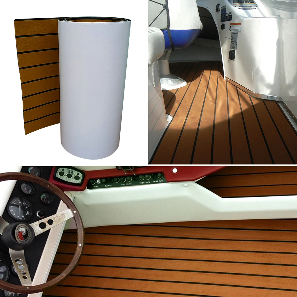 Marine Boat Flooring Mat EVA Foam Yacht Teak Decking Sheet Car RV Carpet Pad DIY Traction Non-Slip Grip Mat Kayaks Surfboards