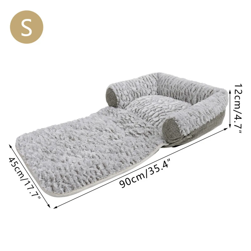 4 способа использования, подушка для кровати для собаки, мягкая Бархатная подушка для кровати для щенка, коврик для питомца, теплая будка для собак, кошек, гнездо для небольших средних собак