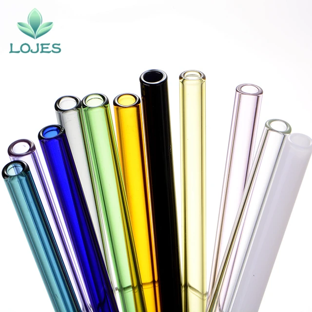 Handmade Colored Glass Straws