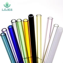 10pc Handmade Glass Straw With 2Pcs Cleaning Brush ECO-friendly Household Glass Straight Pipet Tubularis Snore Piece Tube