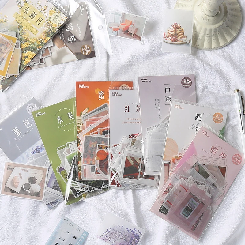 Mohamm Kawaii Photo Series Cute Sticker Custom Stickers Diary Stationary Flakes Scrapbook DIY Decorative Stickers