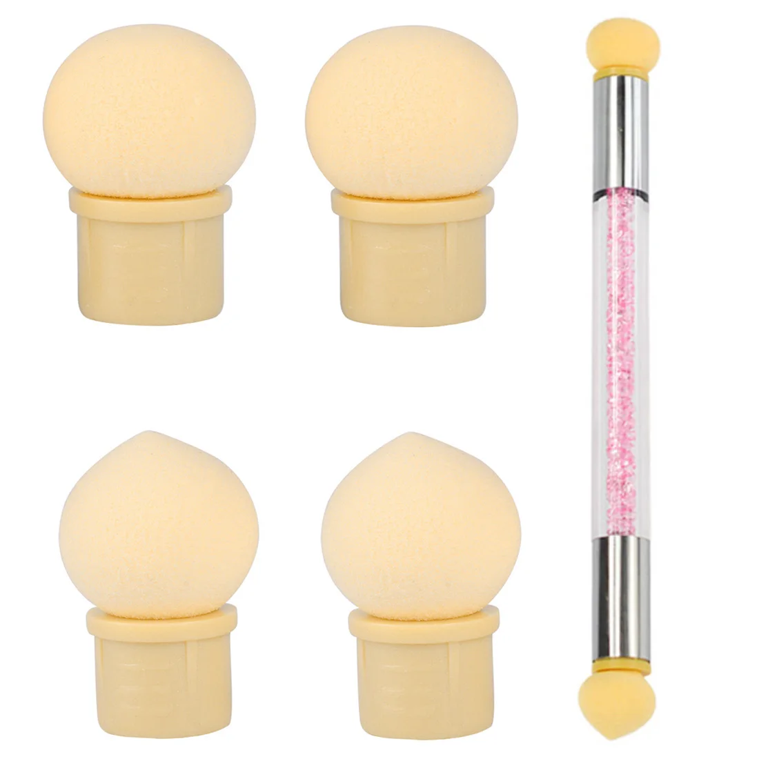 

Double gradient non-latex sponge head nail smudge pen reusable printing UV gel replaceable powder accessories