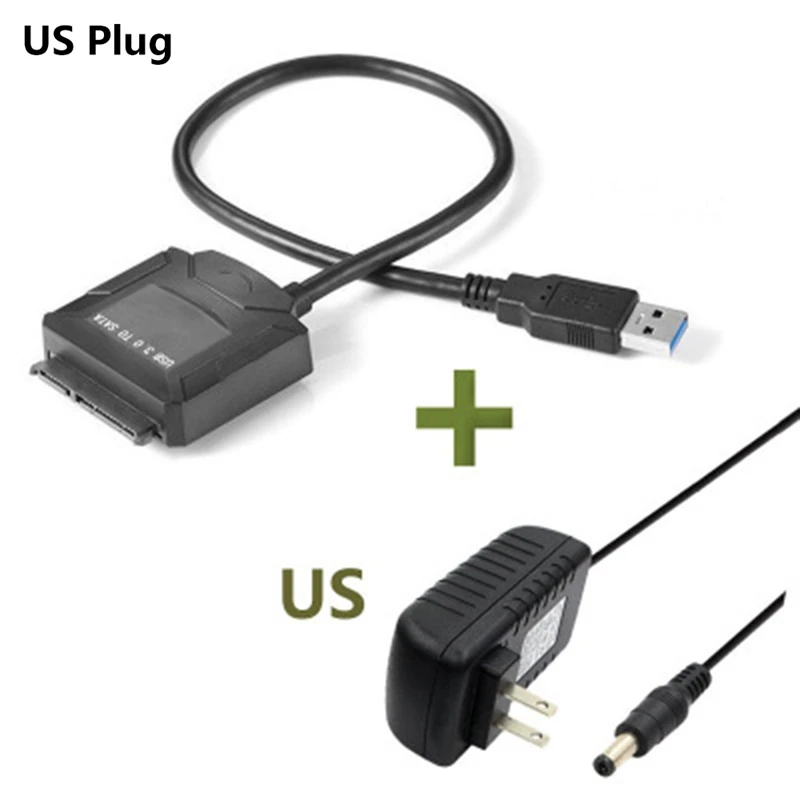 USB 3,0 на SATA 2,5/3," HDD SSD жесткий диск конвертер адаптер питания кабеля US plug