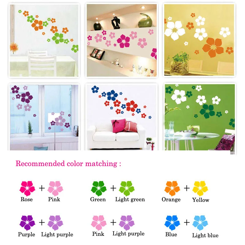 Creative Multi-colored flowers Wall Sticker Sofa TV background bedroom home decoration Mural Art Decals stickers wallpaper