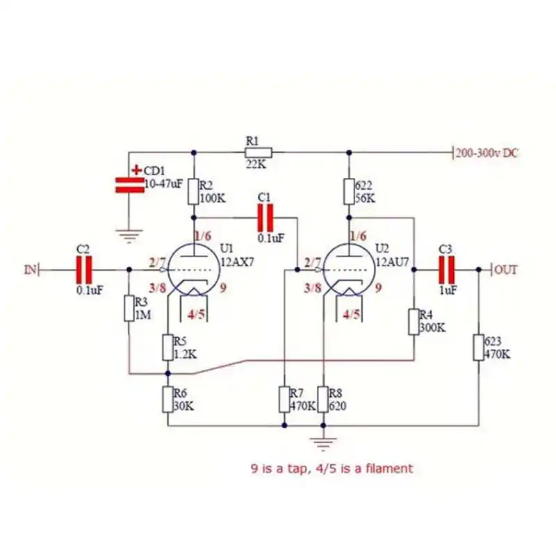 DIY Kits Classic Circuit Tube Preamplifier Preamp Amplifier Board For 12AX7 21AU7 Tube Amplifier