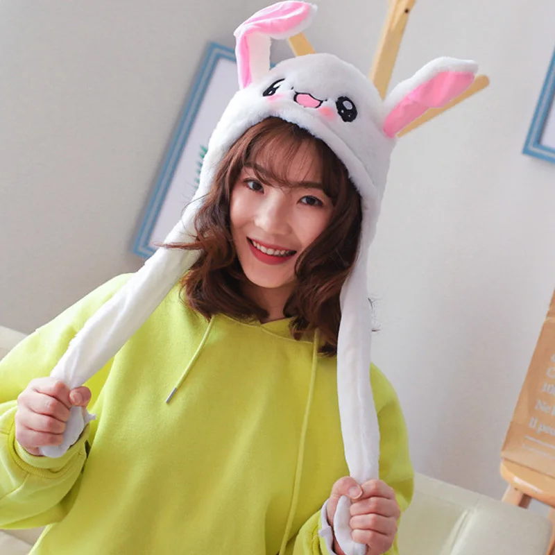 

Rabbit Ear Hat Can Move Airbag Magnet Cap Plush Toy Gifts BMF88