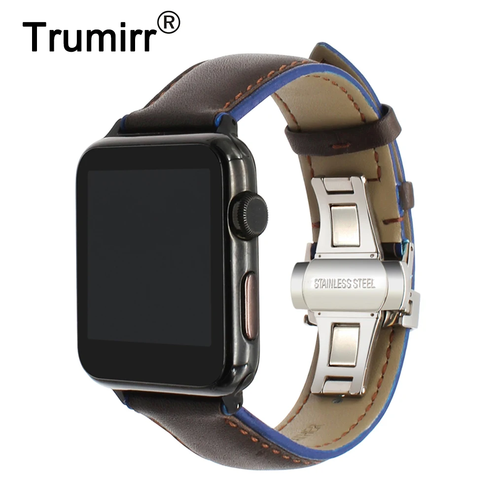 Ремешок французский из натуральной кожи для iWatch Apple Watch SE 6 54 3 2 1 38 мм 40 42 44