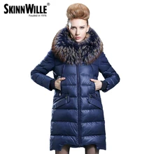 Female medium long down coat a thickening 2017 fashion straight loose luxurious outerwear