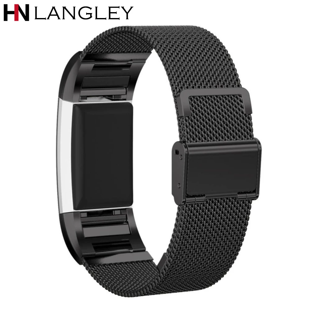 

Four Color Stainless Steel Fine Mesh Net Watch Bands For Fitbit Charge 2 Milanese Loop Straps Clasp Replace Activity Accessory