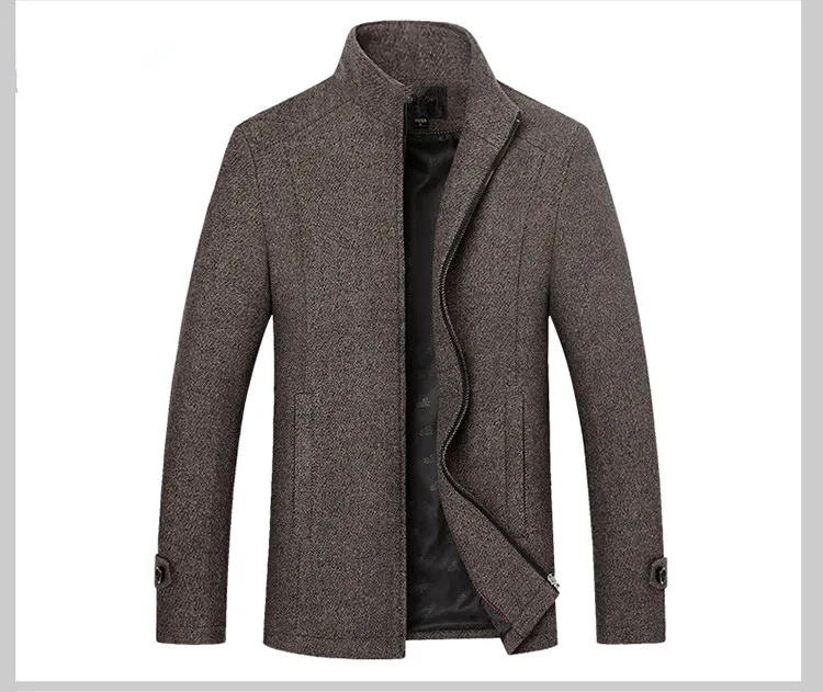 2018 Новый Для мужчин шерстяные пальто с воротником-стойкой Для мужчин осень-зима Для мужчин s Сгущает Шерсть ветровки M-3XL Топ Дизайнерские