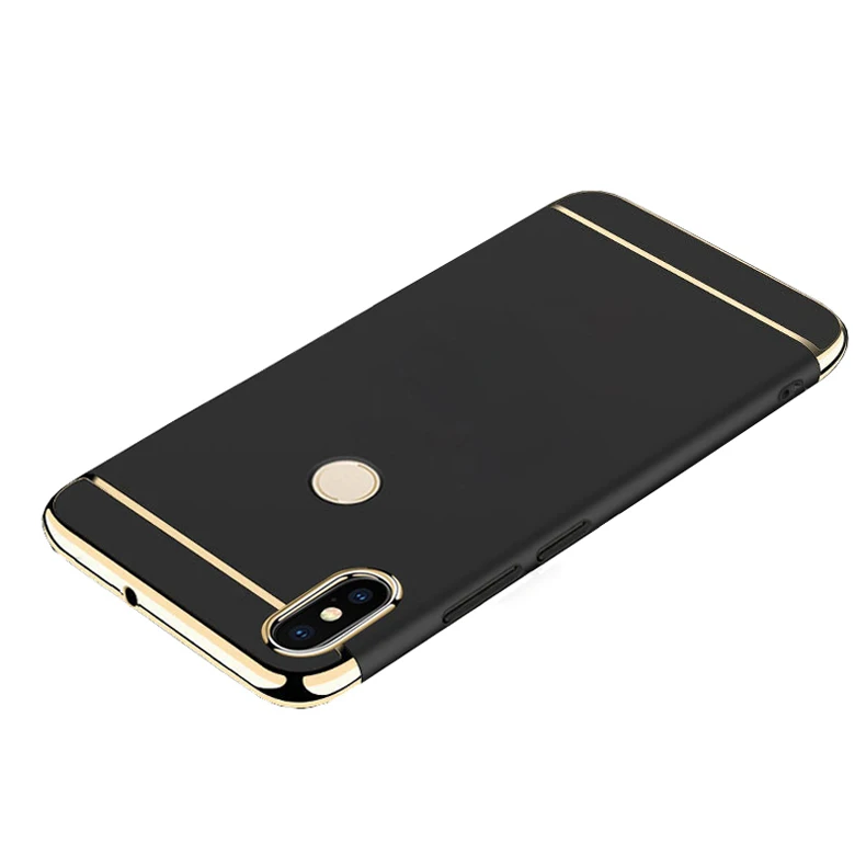 Mi xed цветной чехол для телефона для Xiaomi mi 8 mi 8 Lite задняя крышка модный прошитый матовый жесткий пластик Защитный корпус Coque Fundas - Цвет: Black-3in1