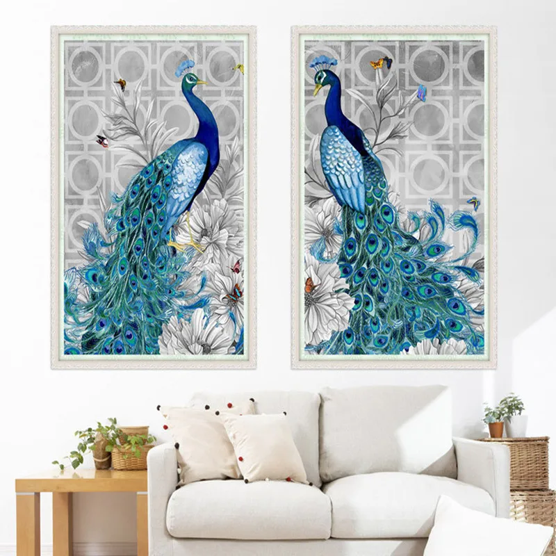 

Rushed 5d Diy Diamond Painting Peacock diamond Embroidery Mosaic Needlework Picture Home Decoration Canvas Gift