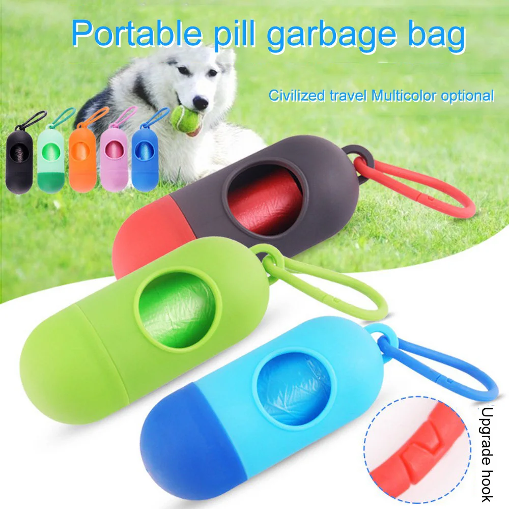 

Pill /Bone 8 color Pet Dog Poop Bag Dispenser Waste Garbage Holder Dispensers + Poop Bags Set Pets Dogs Trash Cleaning Supplies