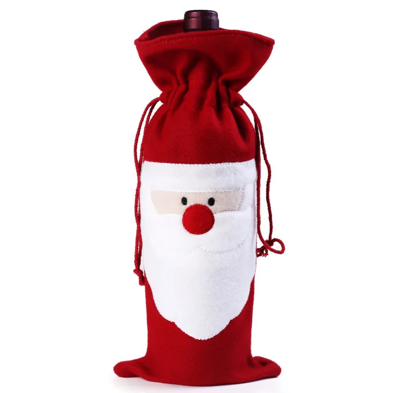 

Wine bottle decoration bag Christmas decorations Santa's red wine bottle bag gift bag champagne wine jacket 002