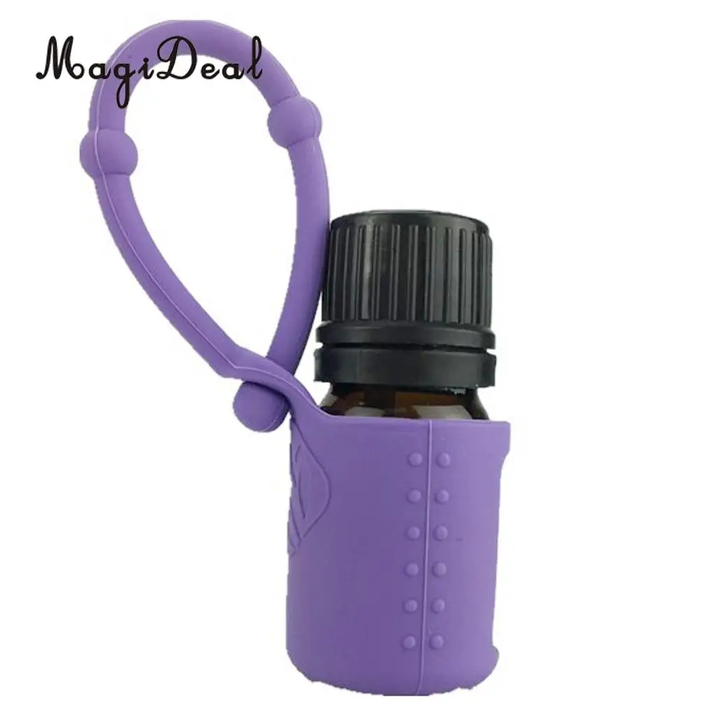 4pcs 5ml Silicone Cosmetic Makeup Essential Oil Roller Bottle Sleeves Carrying Storage Case Holder Pink Purple Green Orange