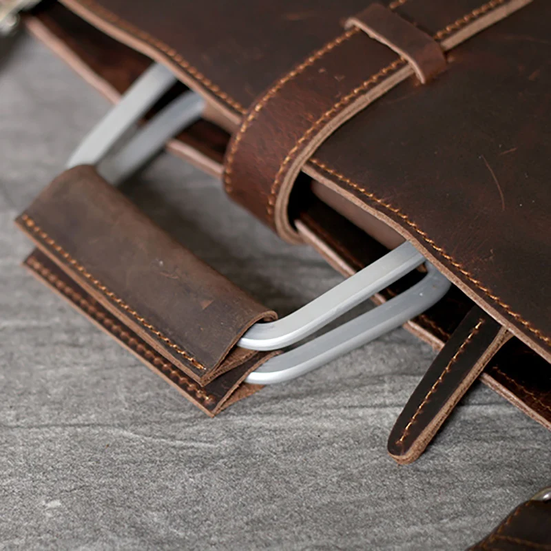 AETOO Simple Classic head cowhide portable briefcase male leather shoulder bag