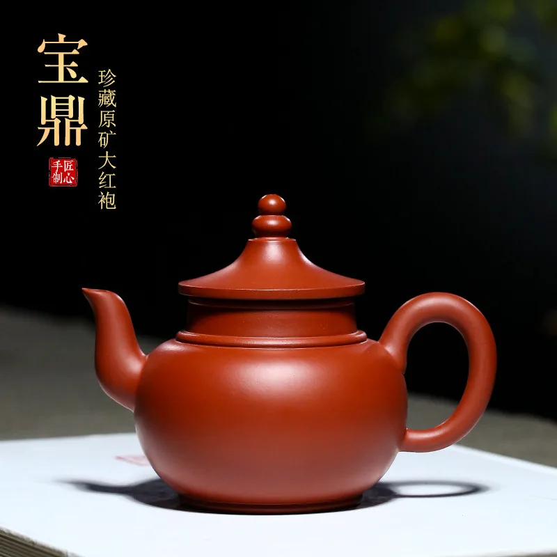 

Robe Dark-red Enameled Pottery Teapot Famous Full Manual Infusion Of Tea Kettle Baoding Teapot One Factory Old Artist Tea Set