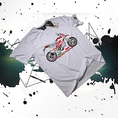 KODASKIN мотоциклетный стиль хлопок для DUCATI HYPERMOTARD 939 Повседневная футболка с короткими рукавами и круглым вырезом - Цвет: Белый