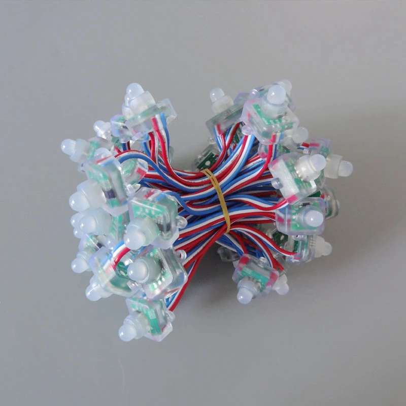 

200pcs/lot DC12V WS2811 12mm Square LED Pixels Module Waterproof IP68 LED String Light RGB Dream Color