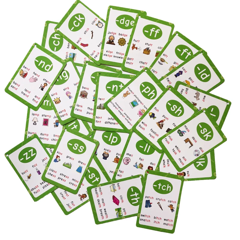 Conjunto de Raízes Educativos para o Ensino Presente do Bebê Grupos Inglês Phonics Cartões Flash Crianças Montessori Jogos Aprendizagem Brinquedos Ajudas 107 - 20 Home & Garden