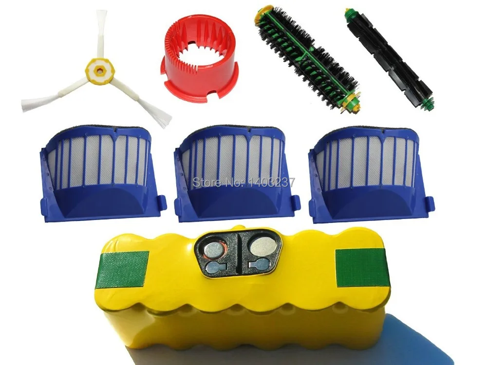 

Battery Filter Bristle Brush Flexible Beater Brush 3-Arm Side Brush Brush Cleaning Tool For iRobot Roomba 545 Pet Series