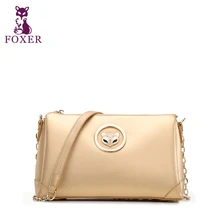 FOXER Brand Girls Cow leather Crossbody long strap Bags Fashion Ladies small clutch bag with free shipping