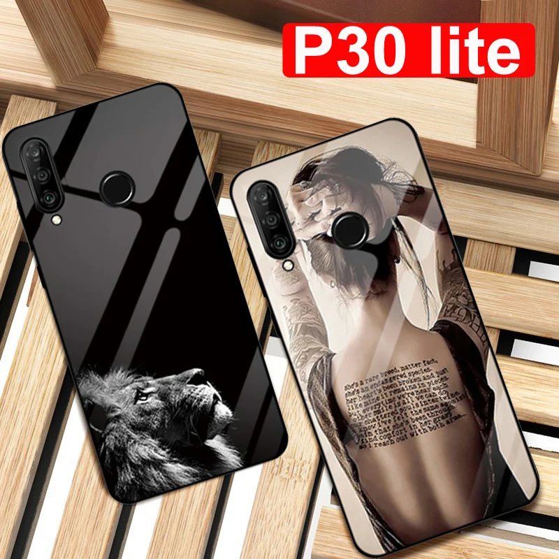 Чехол для Hauwei P30 lite Силиконовый ТПУ чехол с рамкой wolf girl жесткий стеклянный задней