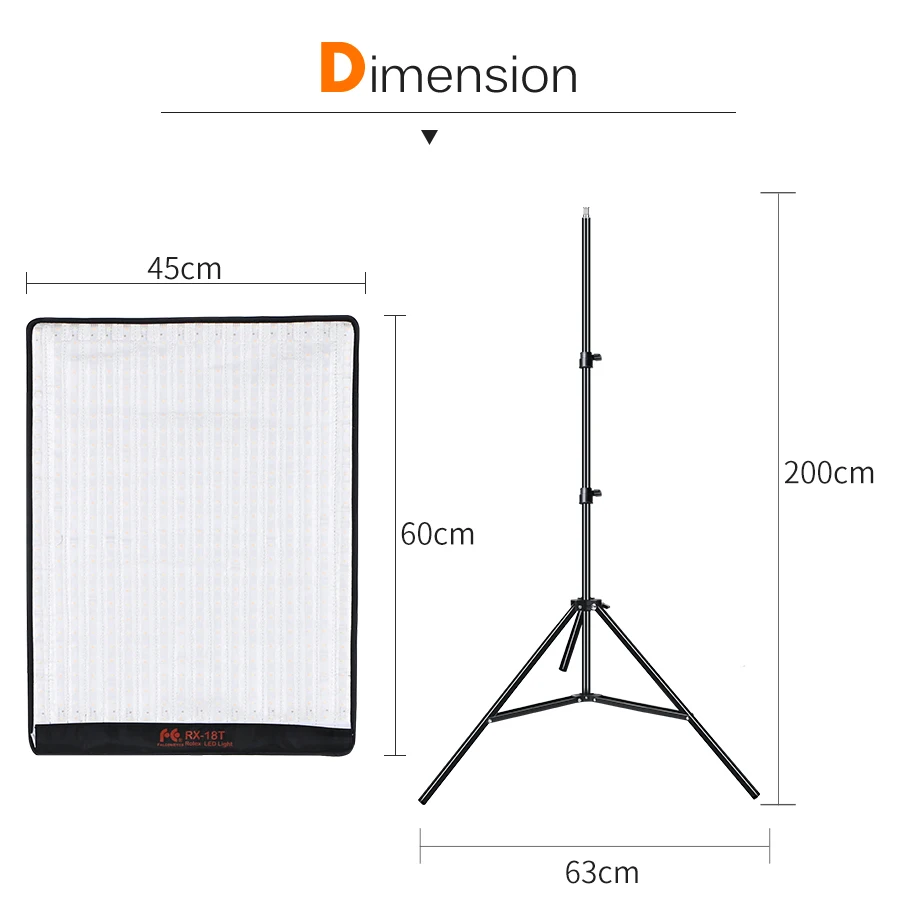Falcon Eyes 2 шт RX-18T 62 Вт гибкий светодиодный светильник для видеосъемки 504 шт, скручивающаяся тканевая лампа с диффузором+ сумка для переноски на открытом воздухе+ светильник-подставка