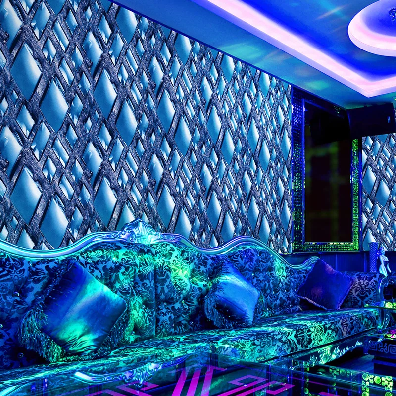 Delight Dining Room Natural Material Wallpapers Roll Modern Style Blue Ice Pattern Wallpaper