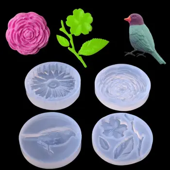 

Bird Flower Leaves Silicone Pendant Mold Resin Casing Craft Jewelry Making Tool
